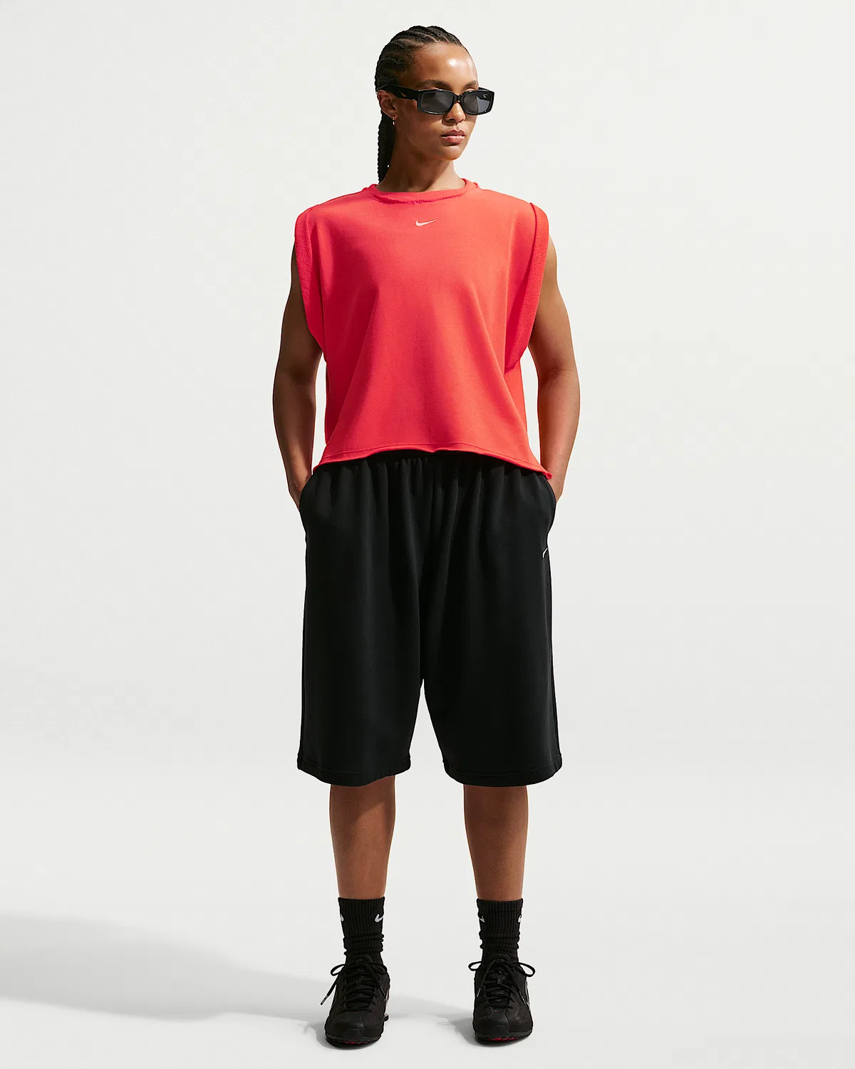 Женская свободная майка Nike Sportswear Chill Terry, Light Crimson/Sail — фото 4
