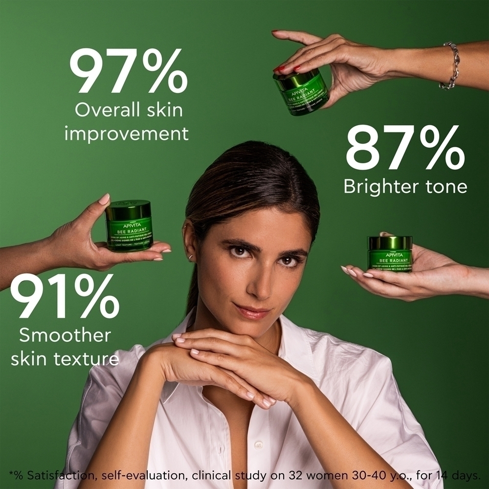 Крем для лица SPF APIVITA Гель- Bee Radiant - легкая текстура, -гель для кожи вокруг глаз с антивозрастным и — фото 3