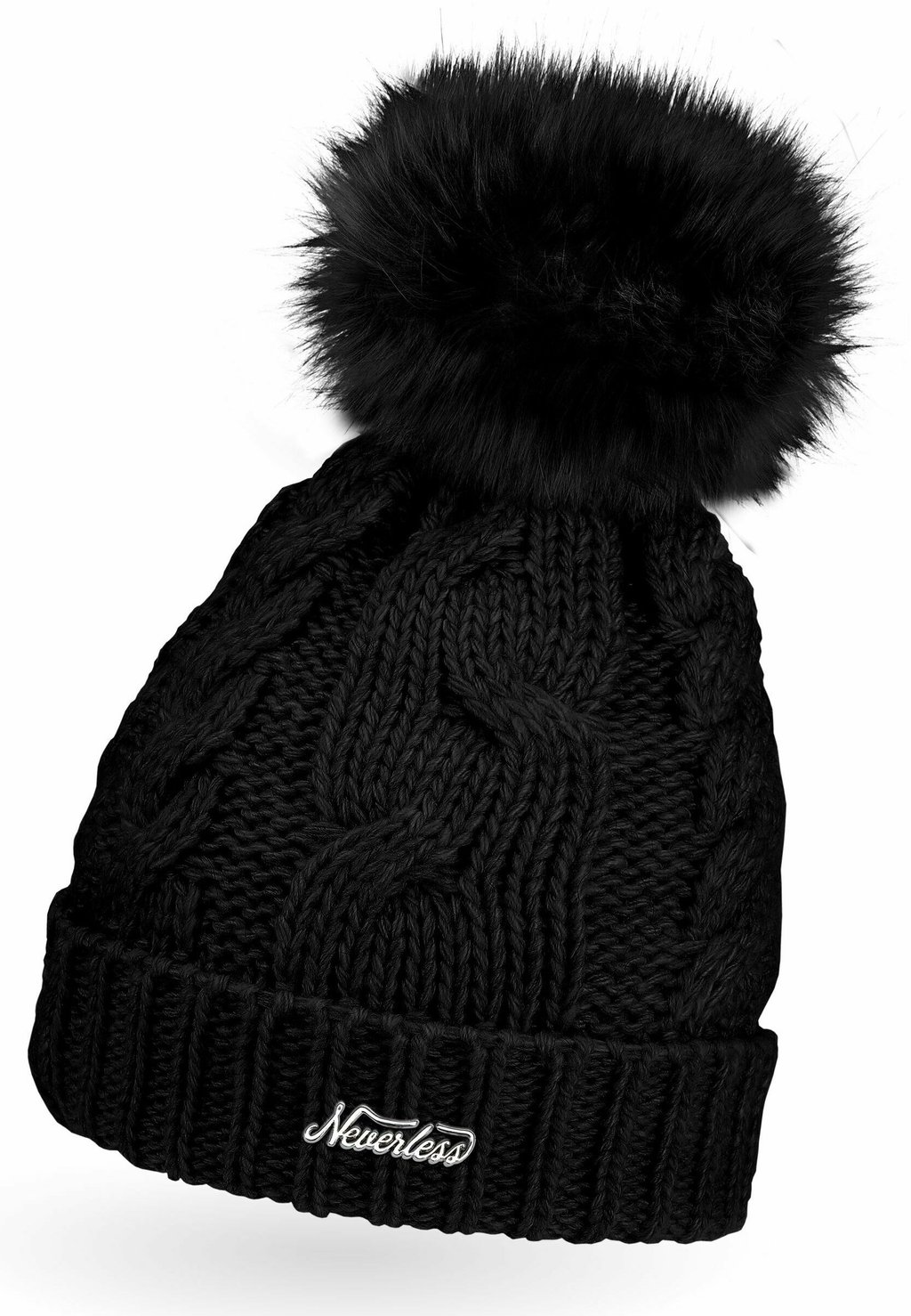 

Шапка WARME WINTER BOMMEL ZOPFMUSTER GEFÜT Neverless, черный