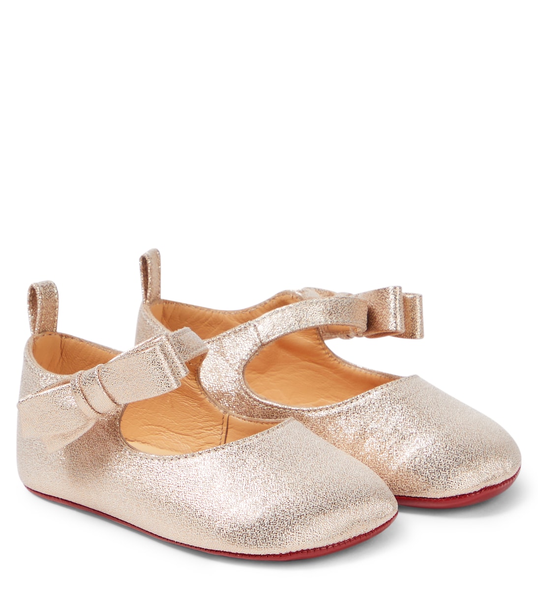 

Туфли Lou Babe из металлизированной кожи с бантом Christian Louboutin Kids, Platine