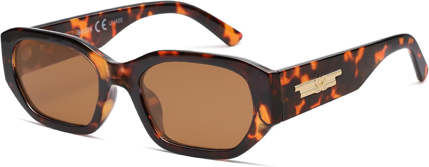 

Поляризованные солнцезащитные очки SOJOS для женщин и мужчин, ретро-прямоугольные солнцезащитные очки в модной шестиугольной оправе, в стиле 80-х и 90-х годов, модель SJ2324, Multicolor