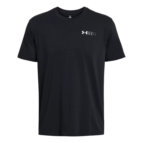 

Футболка heavyweight left chest logo repeat t-shirt 'black white' Under Armour, черный