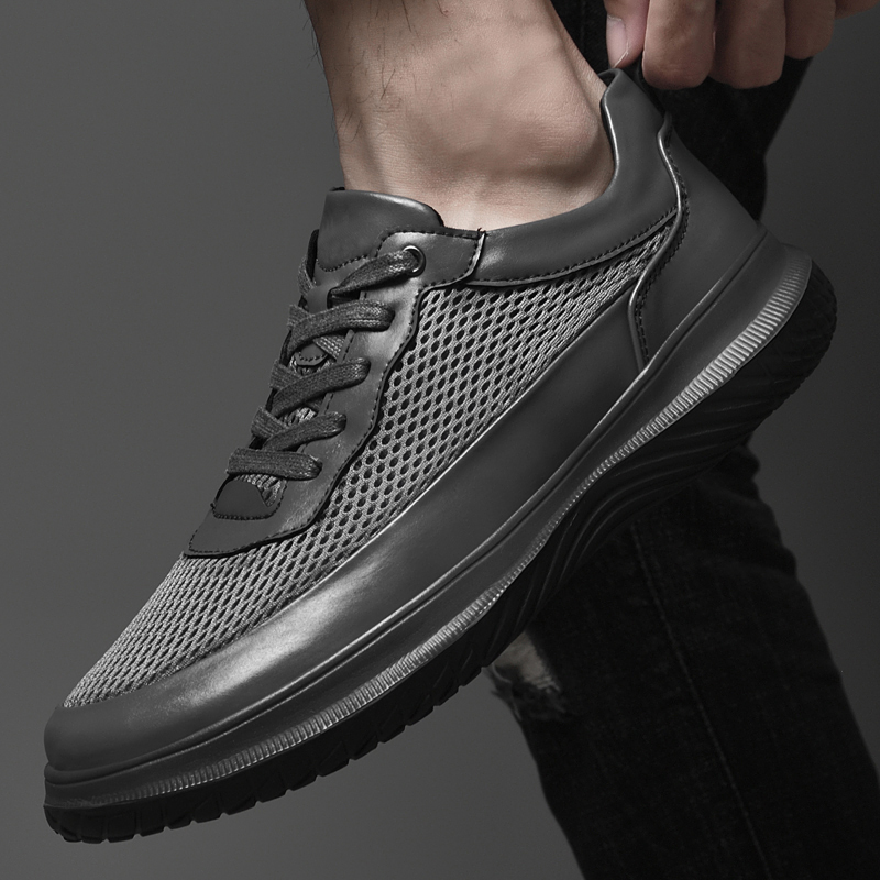 BAGE Мужские повседневные кроссовки низкие серые сетчатые, цвет Gray Mesh — фото 4