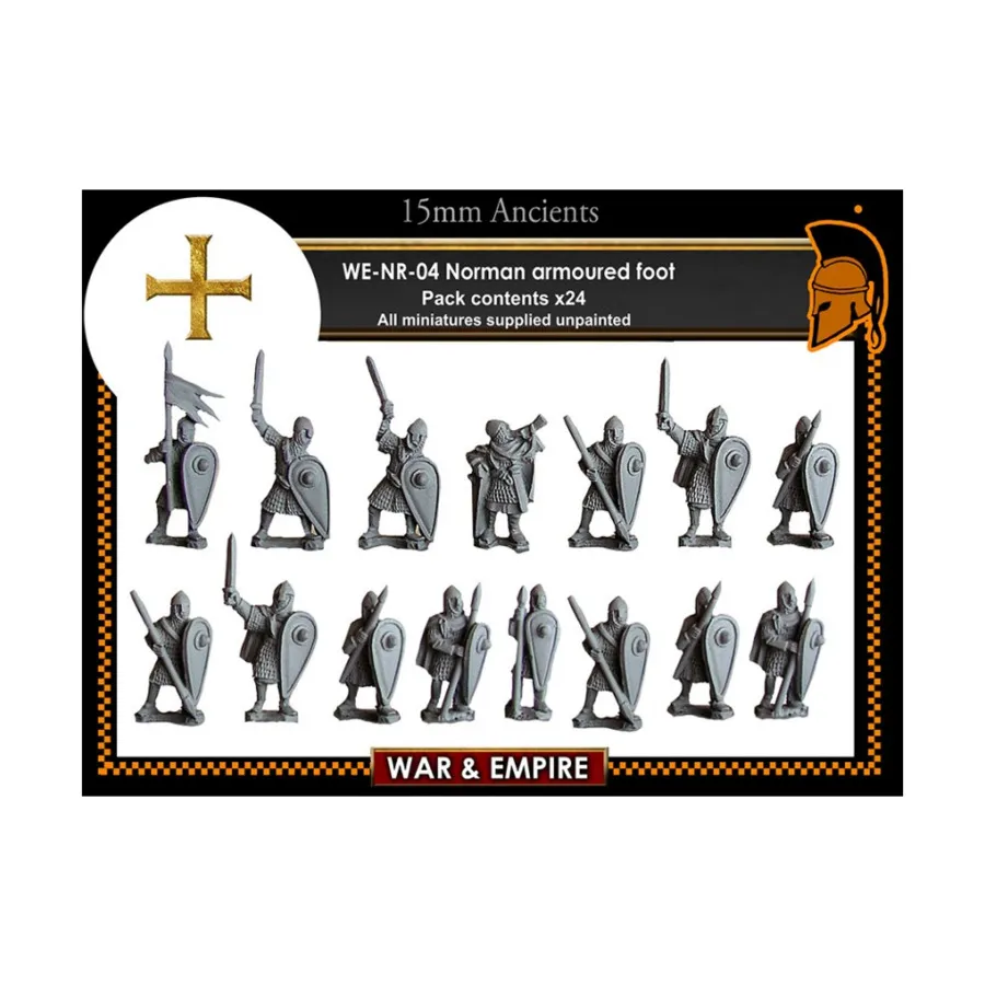 

Пехотинцы - Бронированные, War & Empire - Dark Ages Miniatures - Norman (15mm)