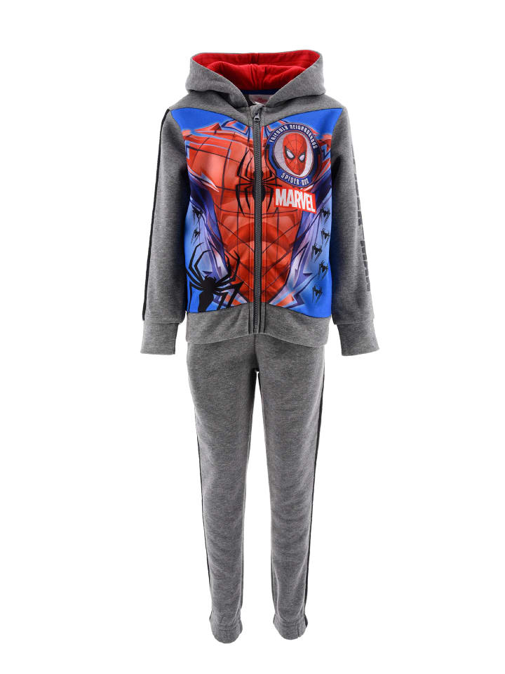 

Комплект из 2 предметов: спортивный костюм, толстовка и спортивные брюки серого цвета. Spiderman
