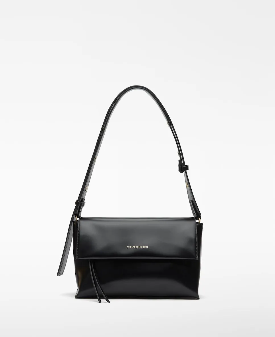 

Женская сумка через плечо с клапаном из кожи (не из кожи) Adolfo Dominguez, черный
