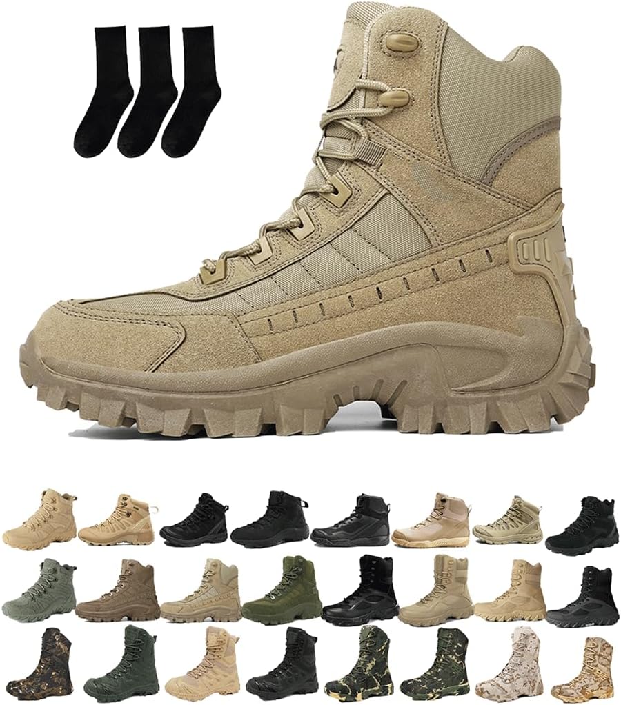 

Мужские водонепроницаемые ботинки для улицы с боковой молнией, легкие, с ортопедической поддержкой, антипрокольные, для работы на открытом воздухе, кемпинга и работы Generic, бежевый