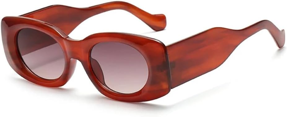 

Женские солнцезащитные очки овальной формы с градиентным переходом цвета и защитой от УФ-излучения UV400, мужские — с широкими дужками, подходят для занятий спортом на открытом воздухе, бега и путешествий UYPTK, Brown Stripe Tea