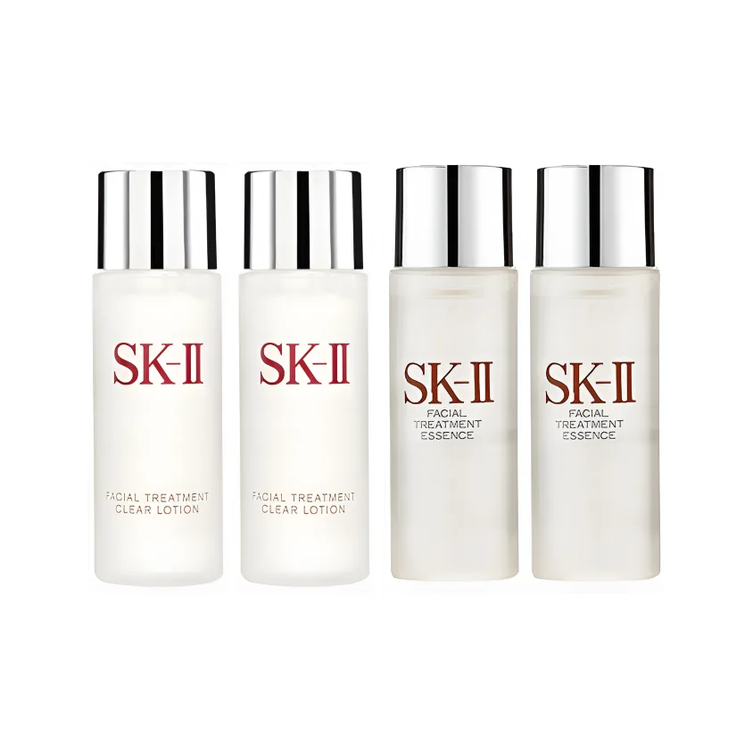 SK-II Набор пробников SK II Goddess Water Clear Lotion и крем-сыворотка Red Bottle для увлажнения и подтяжки кожи, Fairy water 30ml*2 + clear dew 30ml*2