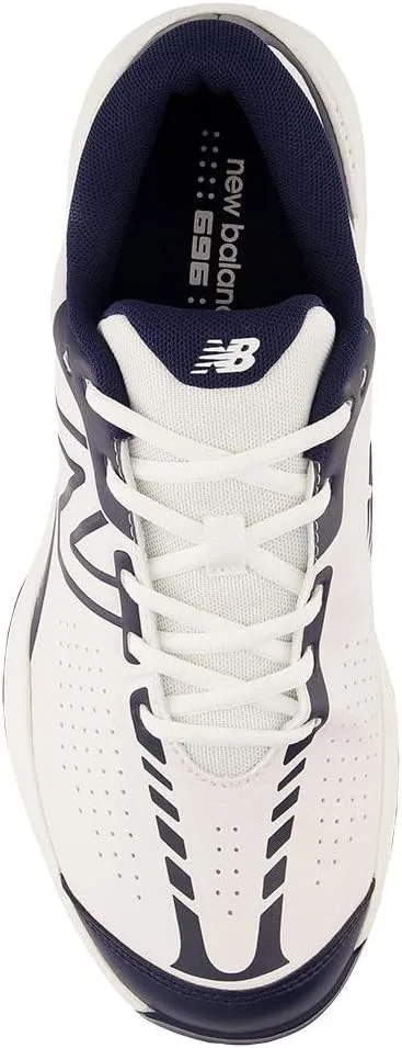 Мужские теннисные кроссовки New Balance 696 V5 для занятий спортом на открытом воздухе, белый/темно-синий — фото 4