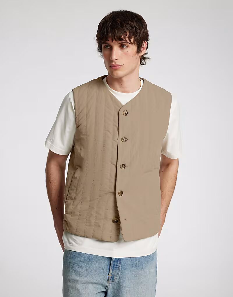 

Жилет Selected Homme Quilted бежевого цвета