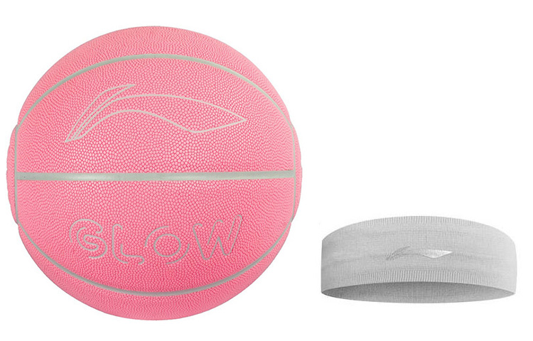 

LINING Баскетбольный мяч badfive pu розовый размер 7 светящийся в темноте unisex