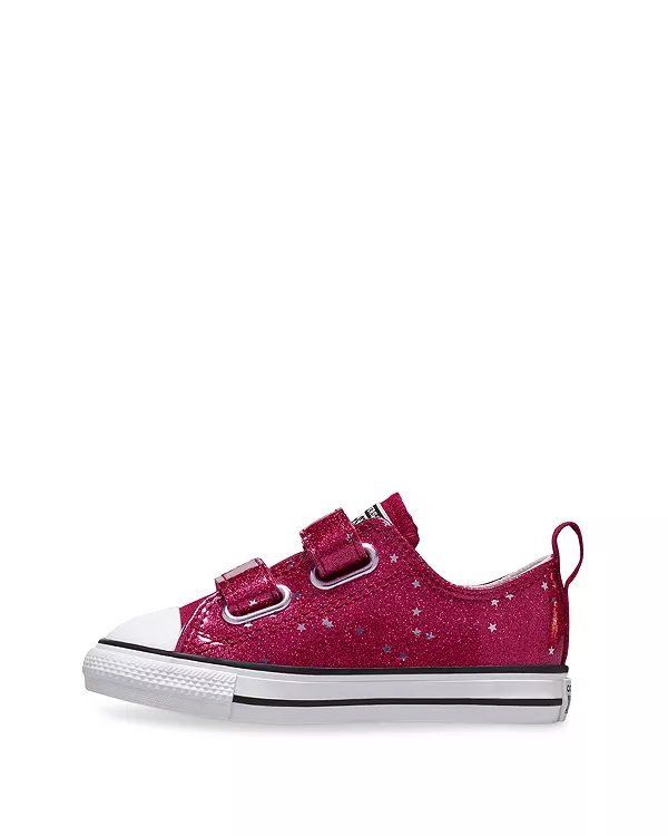 Детские спортивные кроссовки Chuck Taylor All Star 2V OX с блестками - для малышей и детей постарше. Converse, красный — фото 3