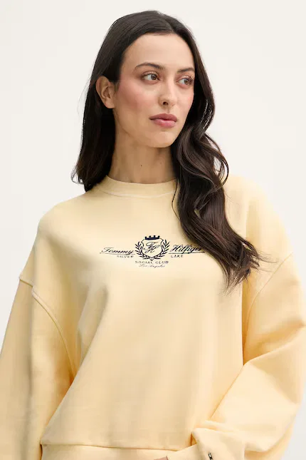 Худи женское мягкое Tommy Hilfiger, желтый — фото 4