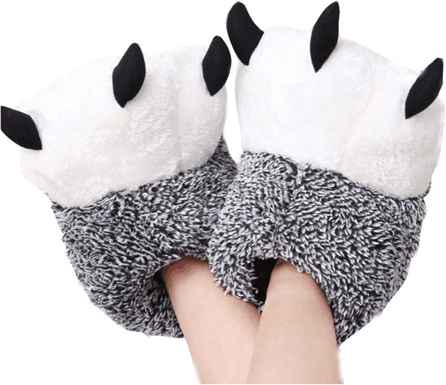 

Унисекс тапочки-башмачки LANFIRE с лапами полярного медведя, плюшевые домашние тапочки в виде животных для пар, серый