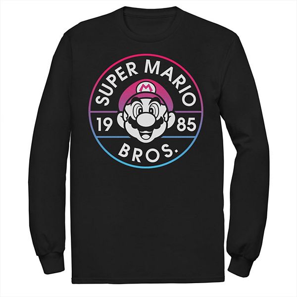 

Мужская футболка с длинным рукавом Super Mario Bros 1985 с градиентным принтом Licensed Character