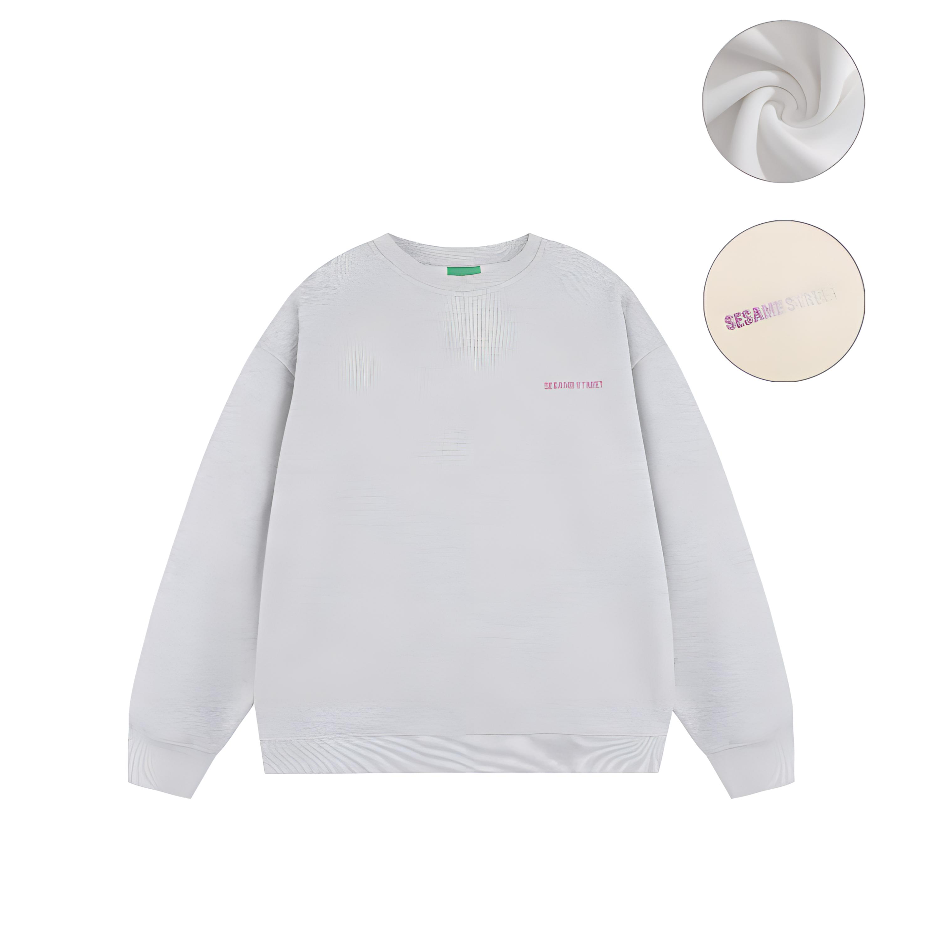 

Свитшот утепленный с флисовой подкладкой Unisex SESAME STREET, белый heather серый crew neck fleece-lined