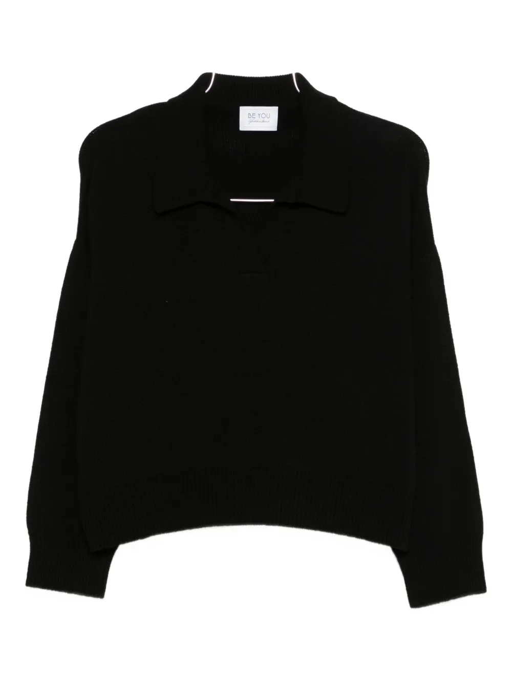 

Кашемировый свитер с воротником поло Beyou, черный