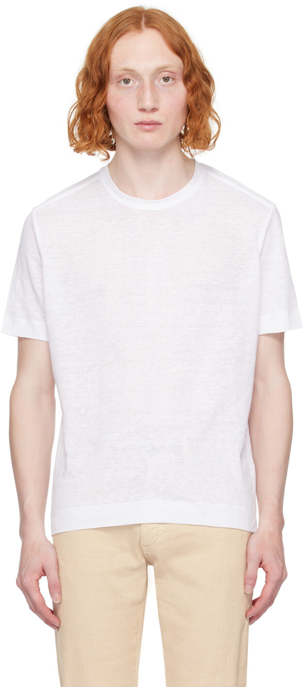 

Белая футболка с круглым вырезом Zegna, цвет White