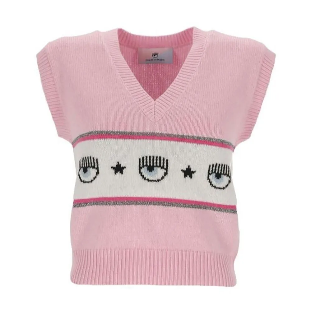 

Футболка Chiara Ferragni 75CBFM07 short sleeve v neck, розовый