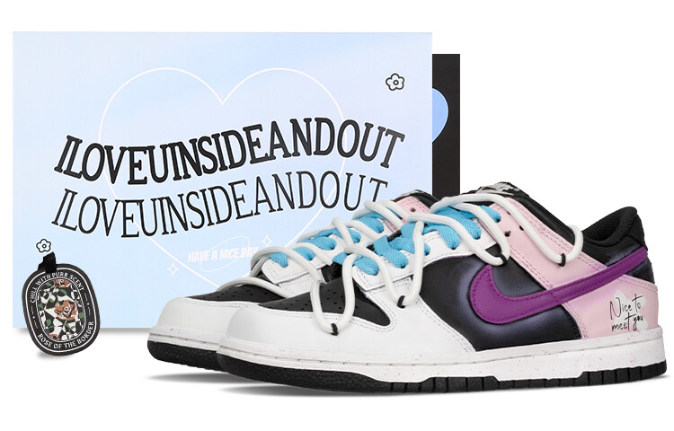 

Кроссовки Nike Dunk Skateboarding Shoes Women's Low-top Pink/white, светло-серый