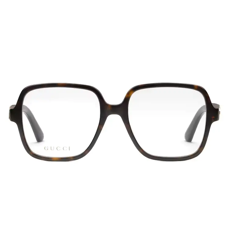 

Ацетатные квадратные очки в мужской черепаховой оправе GUCCI