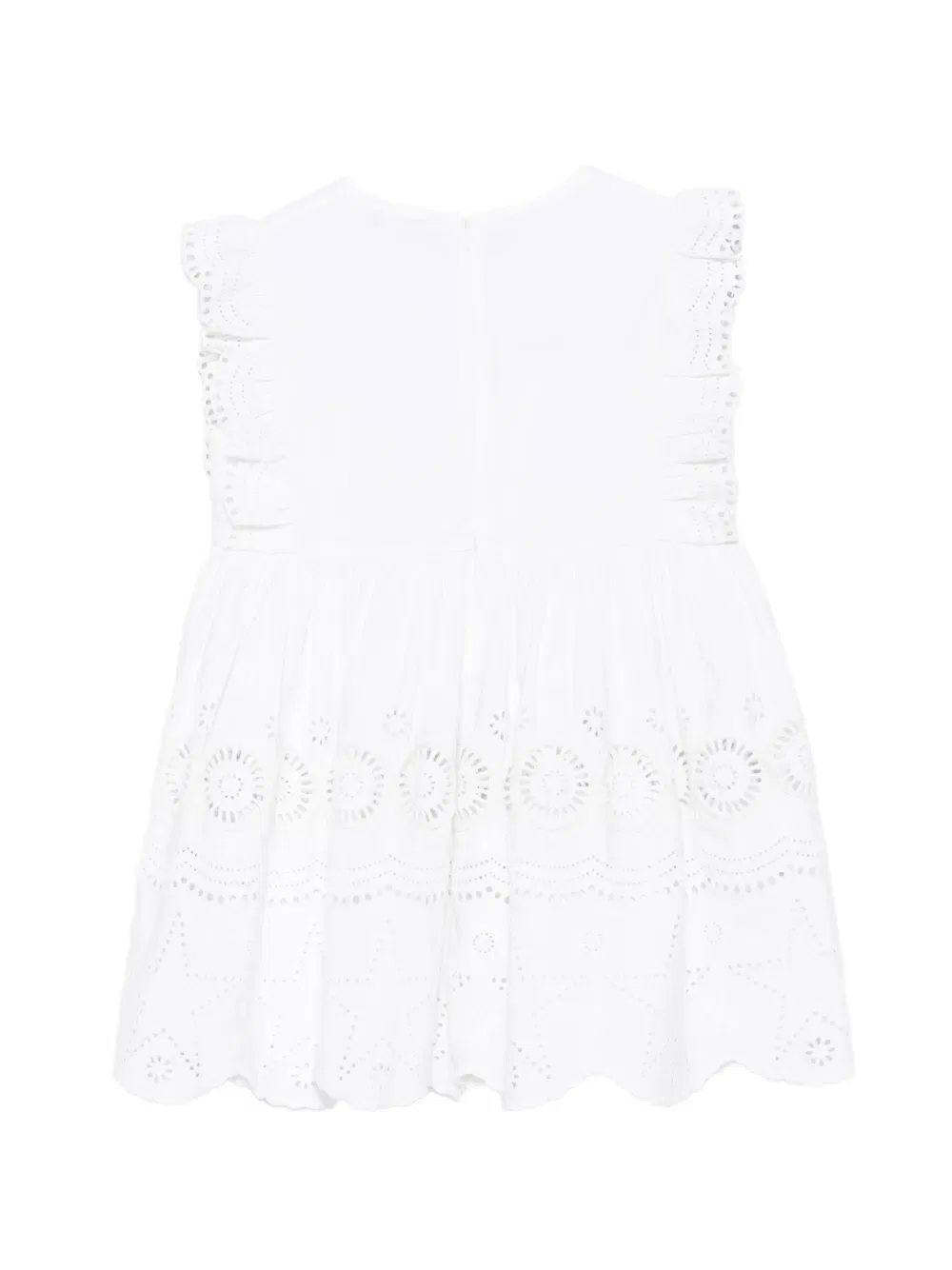 Топ Broderie-anglaise с оборками на рукавах Stella Mccartney Kids, белый — фото 2