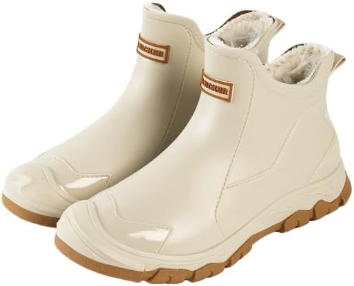 

Мужские водонепроницаемые сапоги Hhhchpm до щиколотки, Садовая обувь с противоскользящей подошвой, идеально подходит для кухни, сада и дождливых/влажных дней на улице, белый