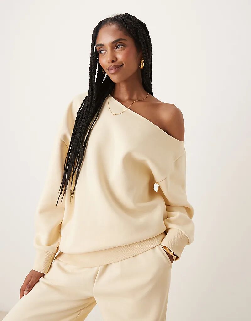 

Толстовка с открытыми плечами ASOS DESIGN цвета пахты