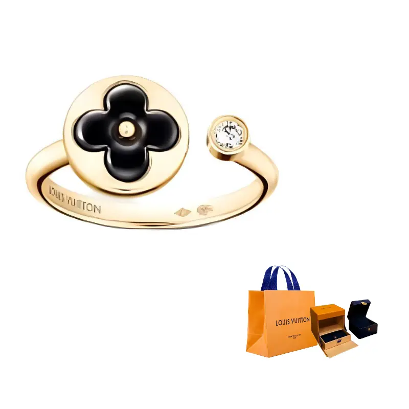 

LOUIS VUITTON Кольцо Color Blossom Mini Sun Yellow Gold с ониксом и бриллиантами