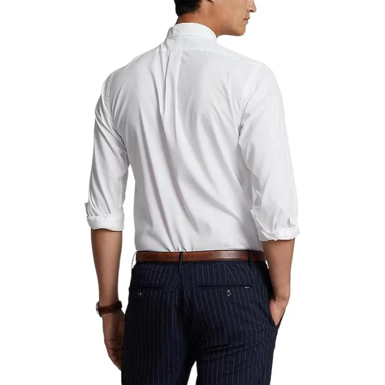 Polo Ralph Lauren Рубашка мужская белая с лацканом Moderate Others — фото 4