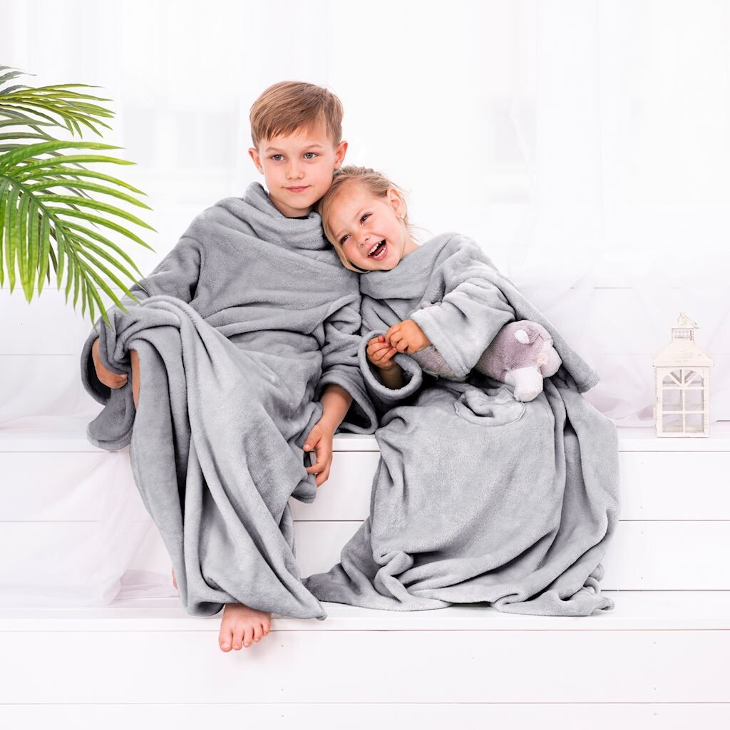

Детский плед с наклейкой Смурф DecoKing, серый