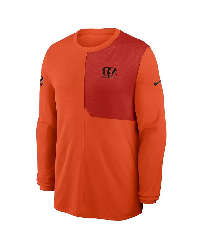 Мужская оранжевая футболка с длинным рукавом Cincinnati Bengals Sideline Coach UV Performance Nike — фото 2