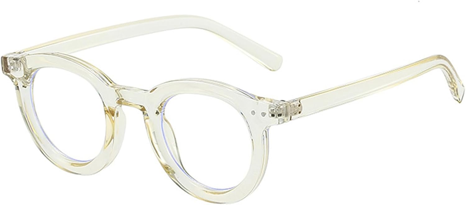 

Овальные солнцезащитные очки для женщин и мужчин - прозрачные линзы оранжевого градиента - защита от УФ-излучения UV400 - дизайн оправы в стиле панк с заклепками DSVIGF, Champagne Clear