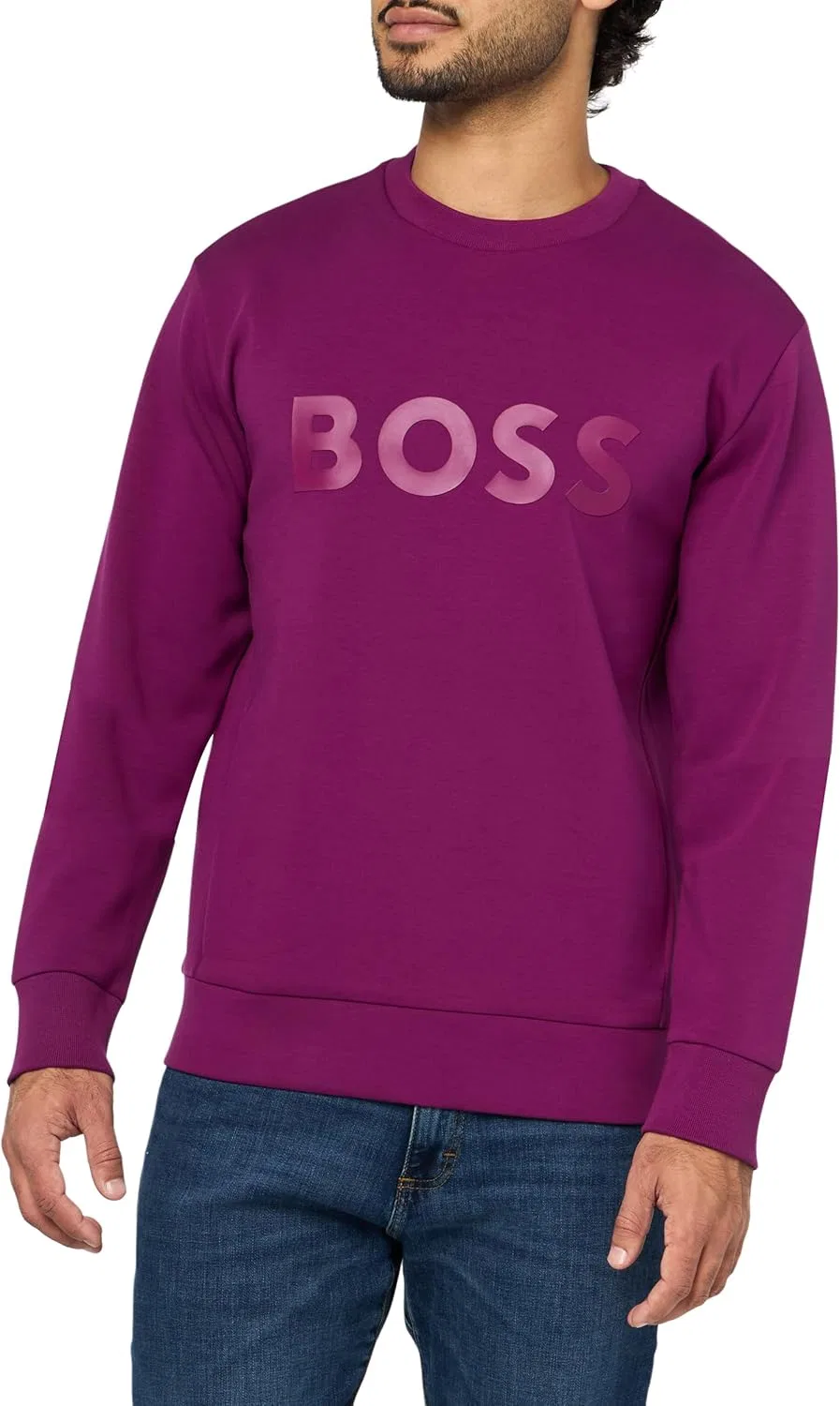 Мужская толстовка BOSS с круглым вырезом и культовым логотипом Boss