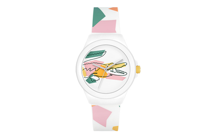 

LACOSTE Часы NEOCROC Collection Wrist Watch Quartz Movement Silicone Strap 38mm Multicolor Watch Dial Women's Watch 2001219