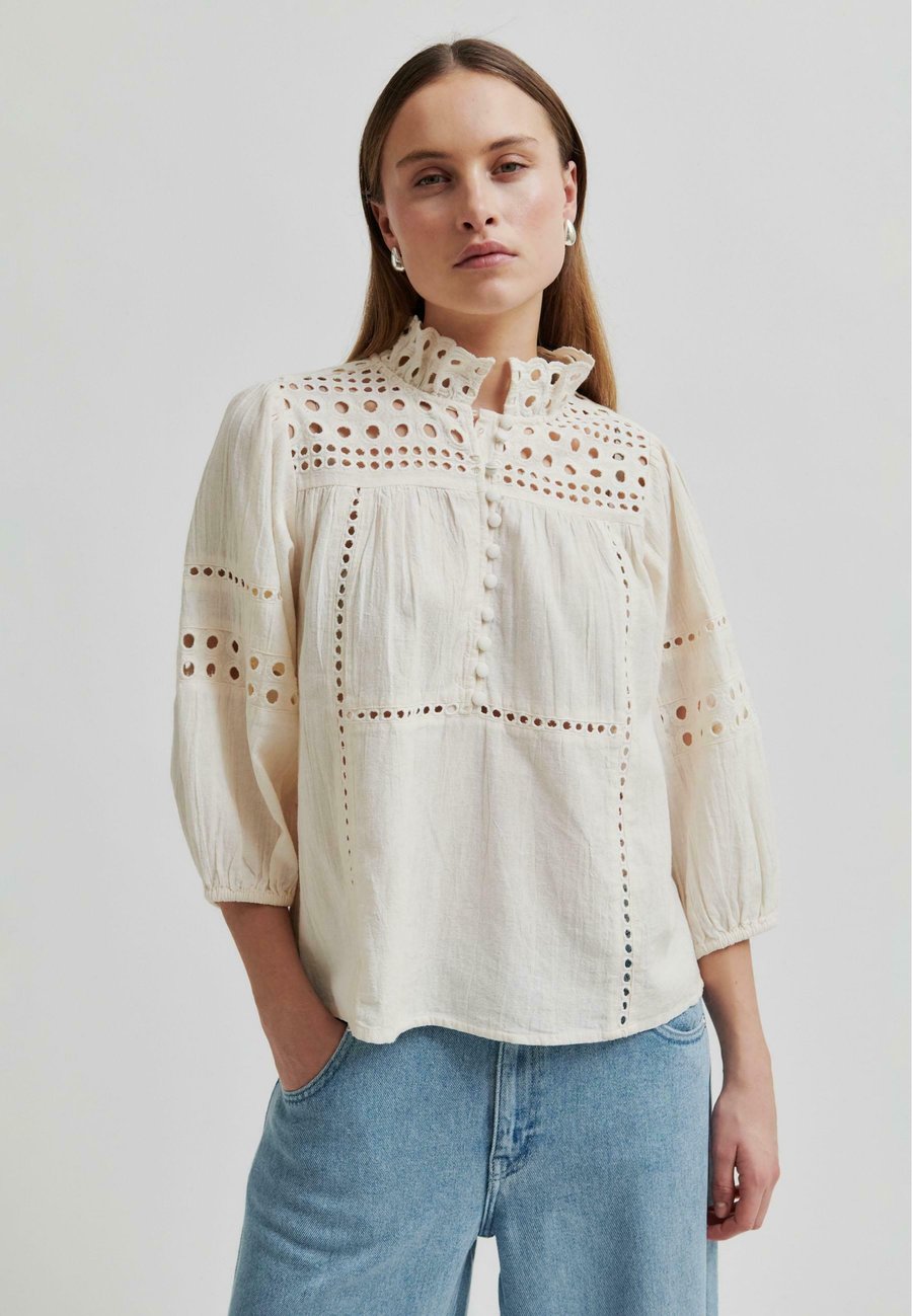 

Блуза Second Female BRUNIE, Ecru/White