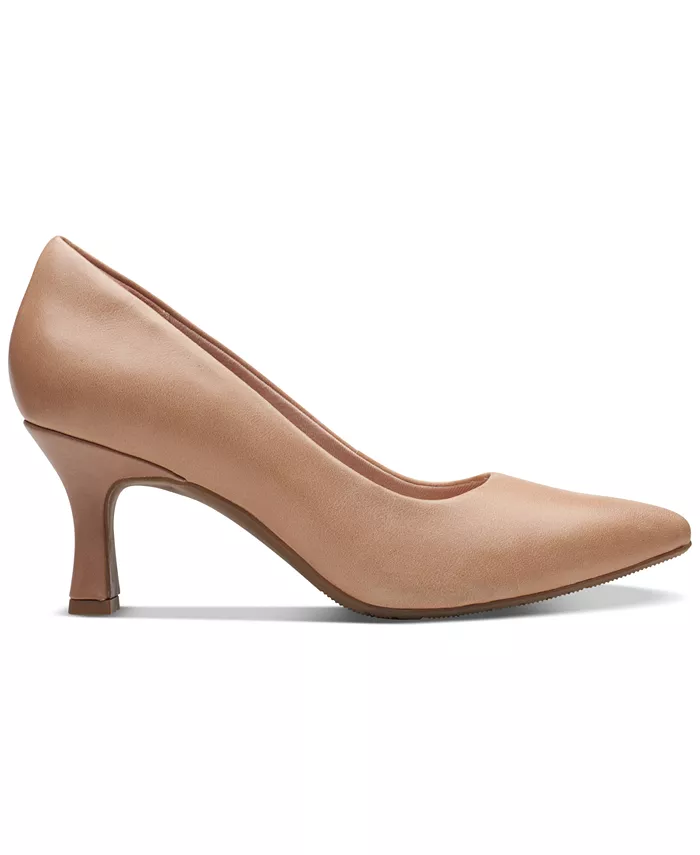Женские туфли-лодочки Kataleyna Gem с острым носом Clarks, коричневый/бежевый — фото 2