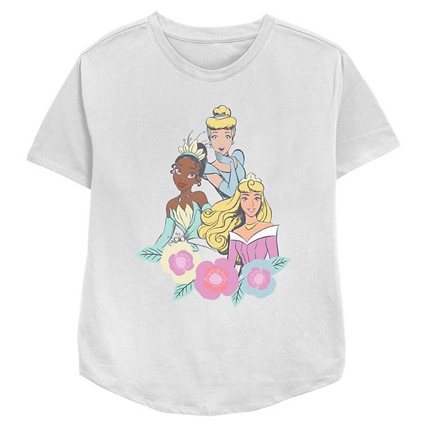 

Футболка с принтом Princess Tiana, Cinderella & Aurora Springtime Trio, женская, relaxed fit Disney
