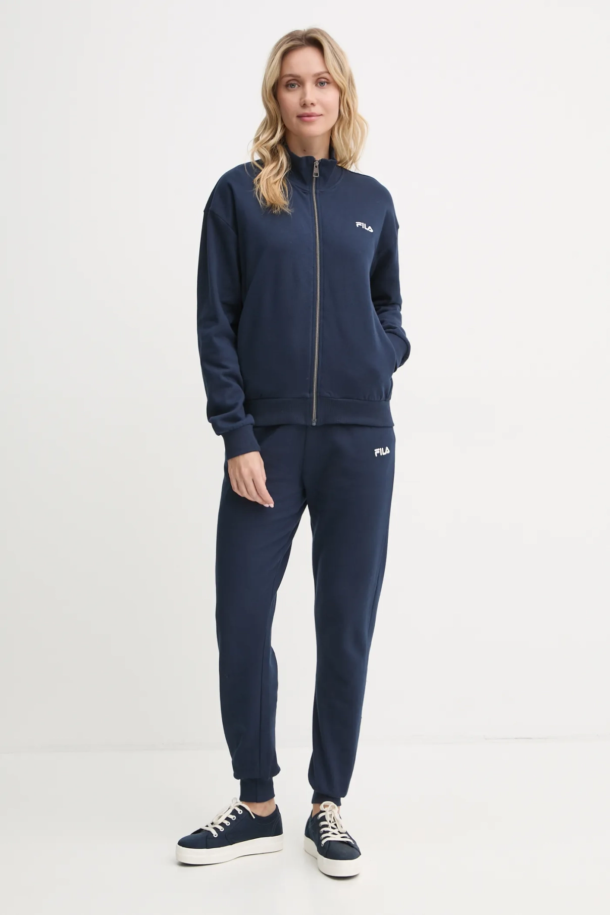 

Хлопковый спортивный костюм для отдыха Fila, темно-синий