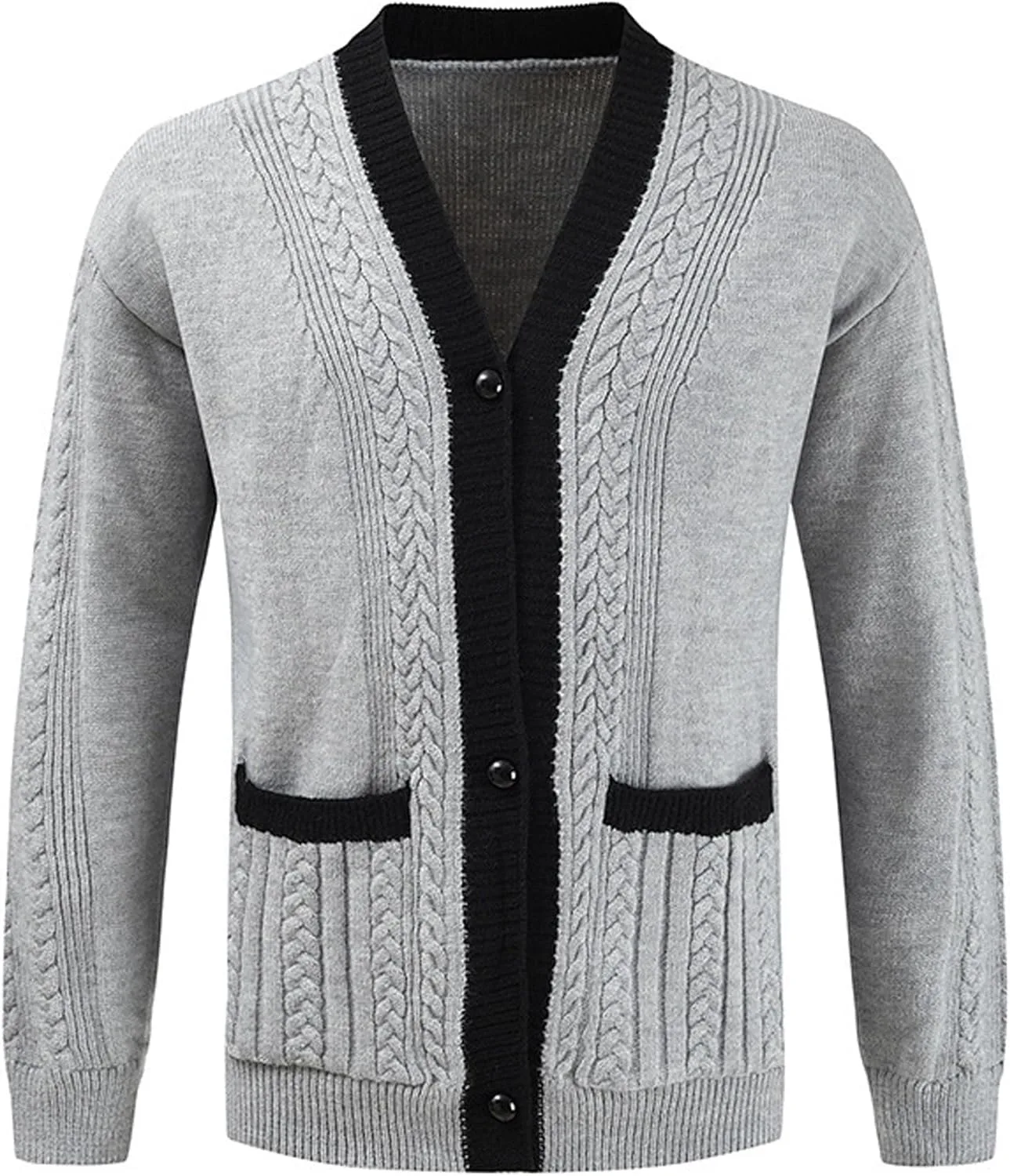 

Мужской кардиган кабельной вязки Jueshanzj