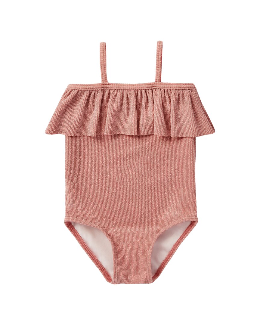 

Rylee + Cru Collective Слитный купальник с оборками, красный