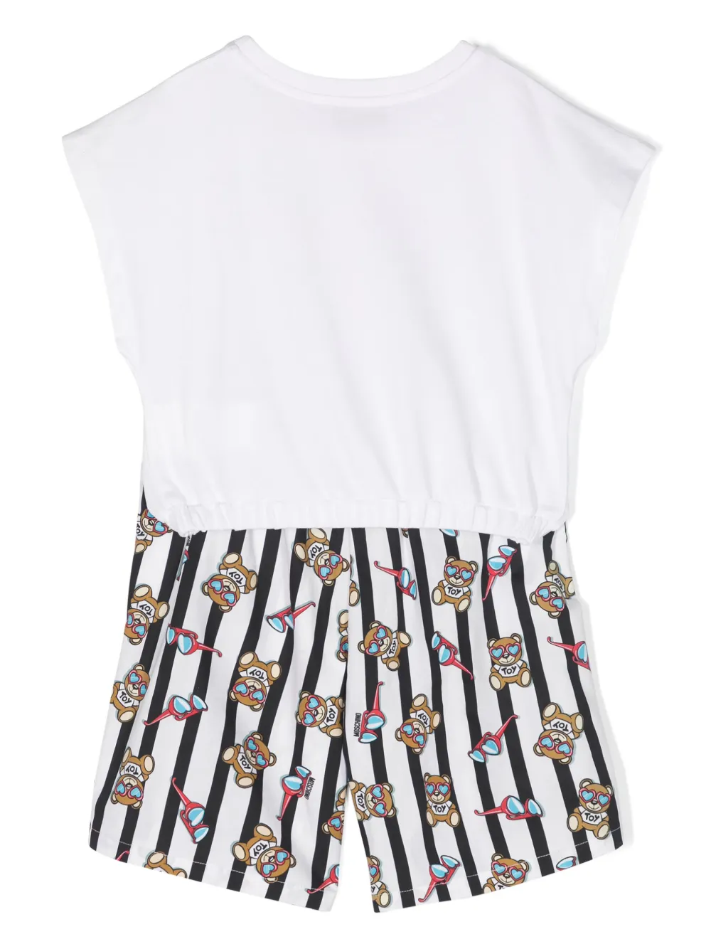 Комплект из топа и шортов с принтом Teddy Bear Moschino Kids, белый — фото 2