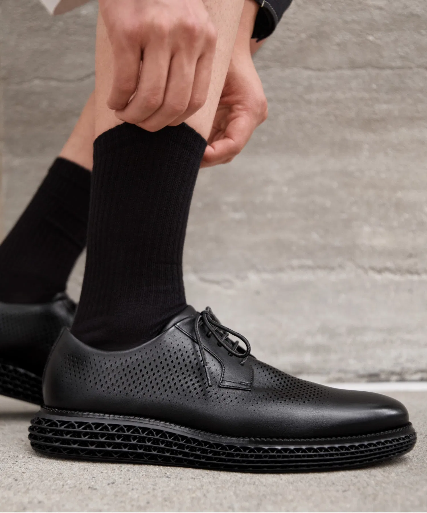 Мужские кожаные туфли COLE HAAN OriginalGrand 2.0 чёрные — фото 2