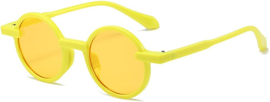 

Модные круглые солнцезащитные очки для женщин, трендовые разноцветные солнцезащитные очки в стиле панк с защитой от УФ-излучения UV400, женские очки TKKTLLT, C3yellow-yellow.