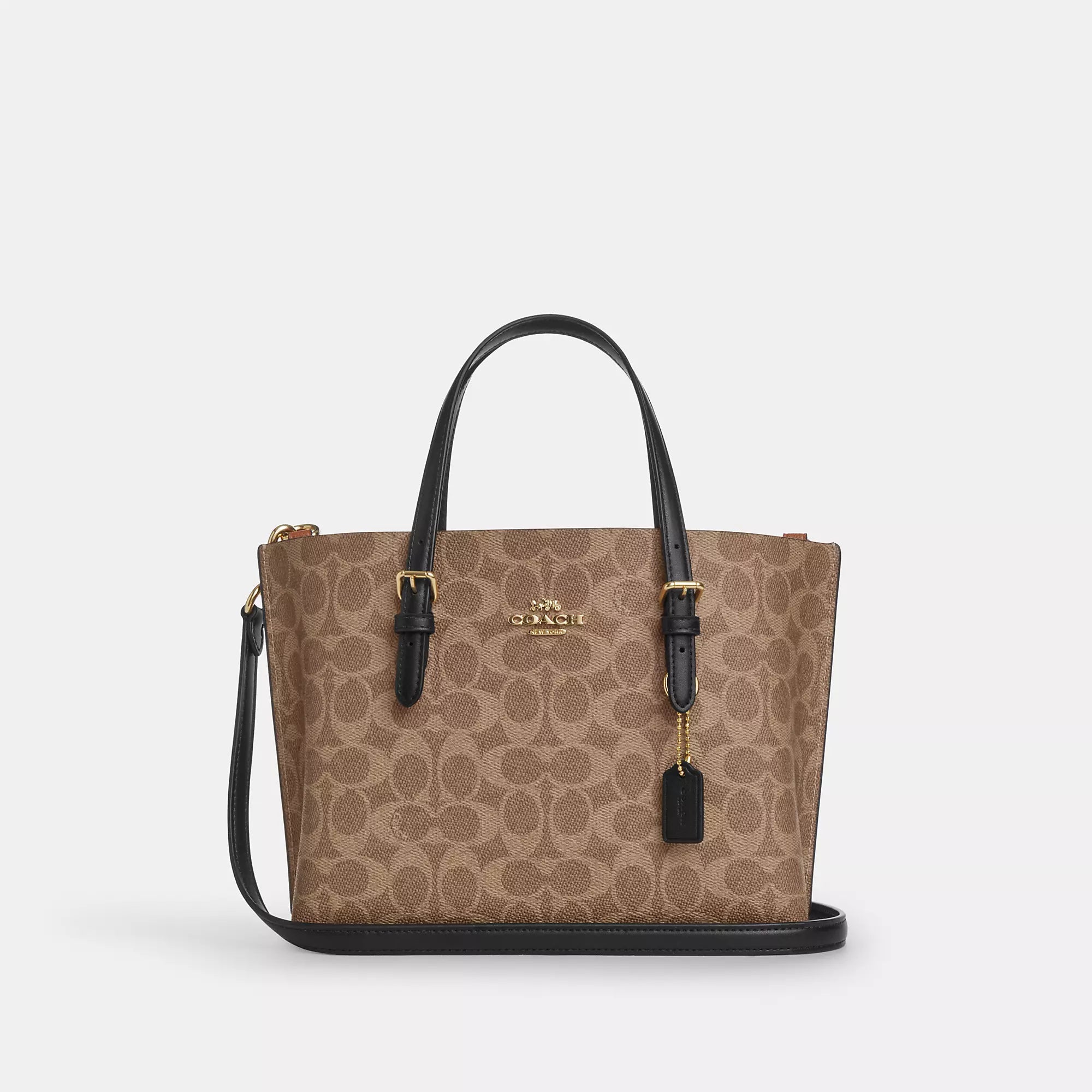 

Сумка-тоут Coach Outlet Mollie 25 из фирменного холста, золотой/коричневый/черный