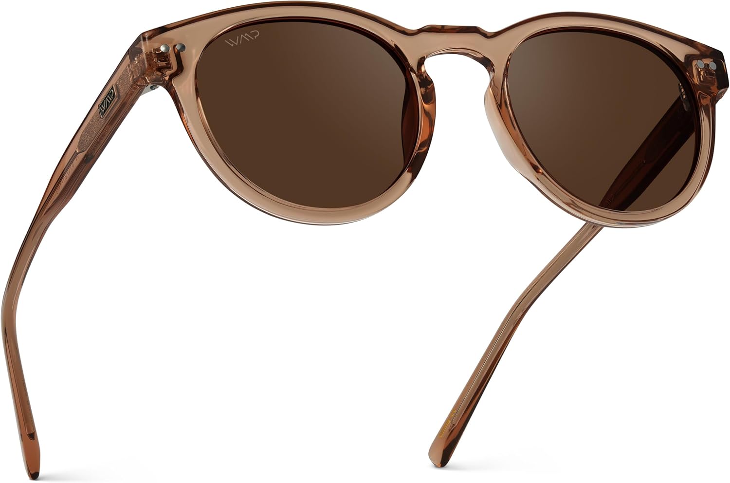

Женские круглые поляризованные солнцезащитные очки WearMe Pro - ретро-классика, защита UV400, подходят для вождения и повседневного ношения, Light Crystal Brown / Brown Lens