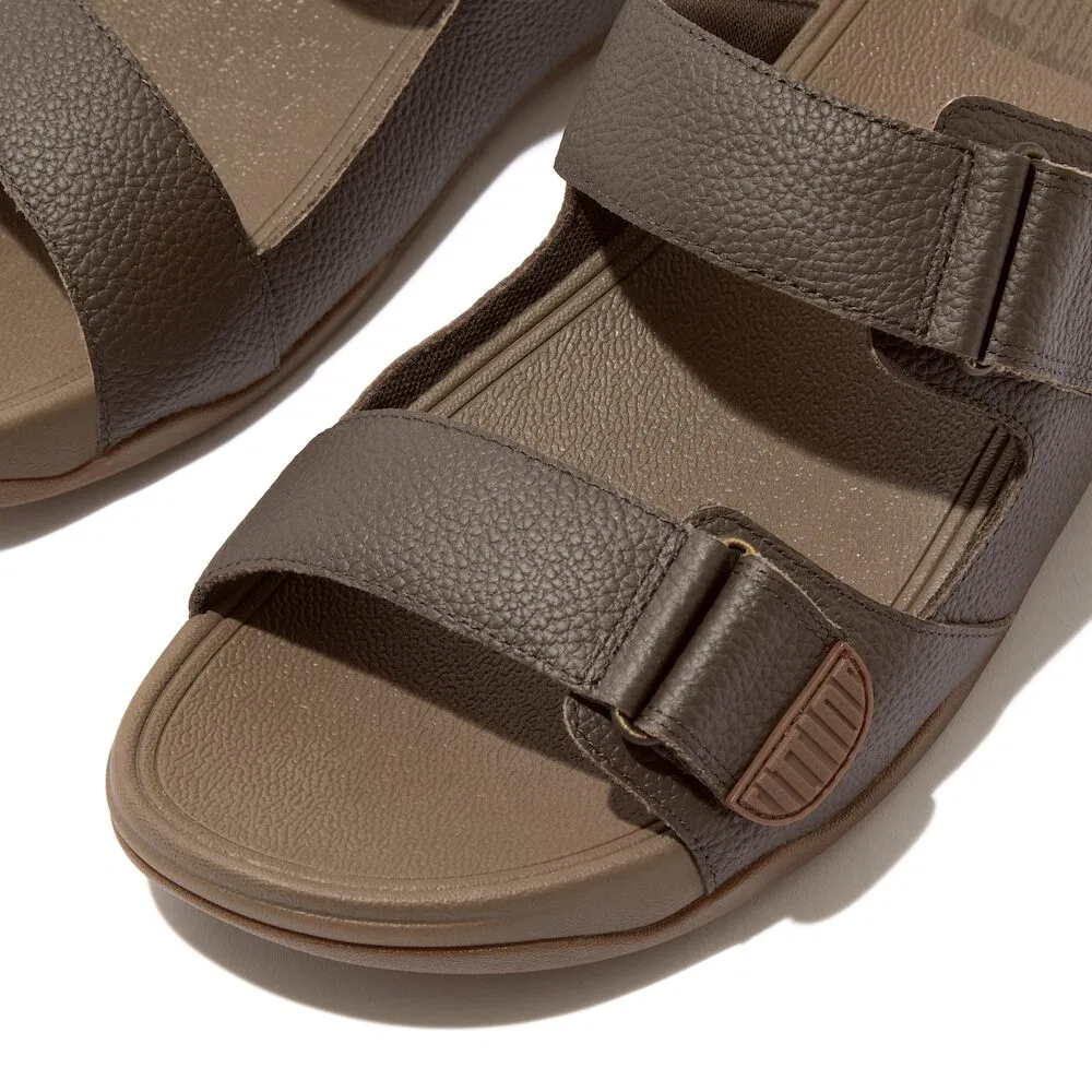 Мужские кожаные слайды Gogh Mock тёмно-коричневые от Fitflop — фото 3