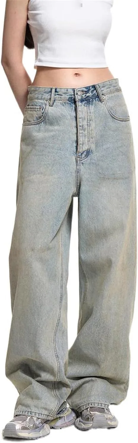 

Женские джинсы ретро широкие прямые LISHIREN