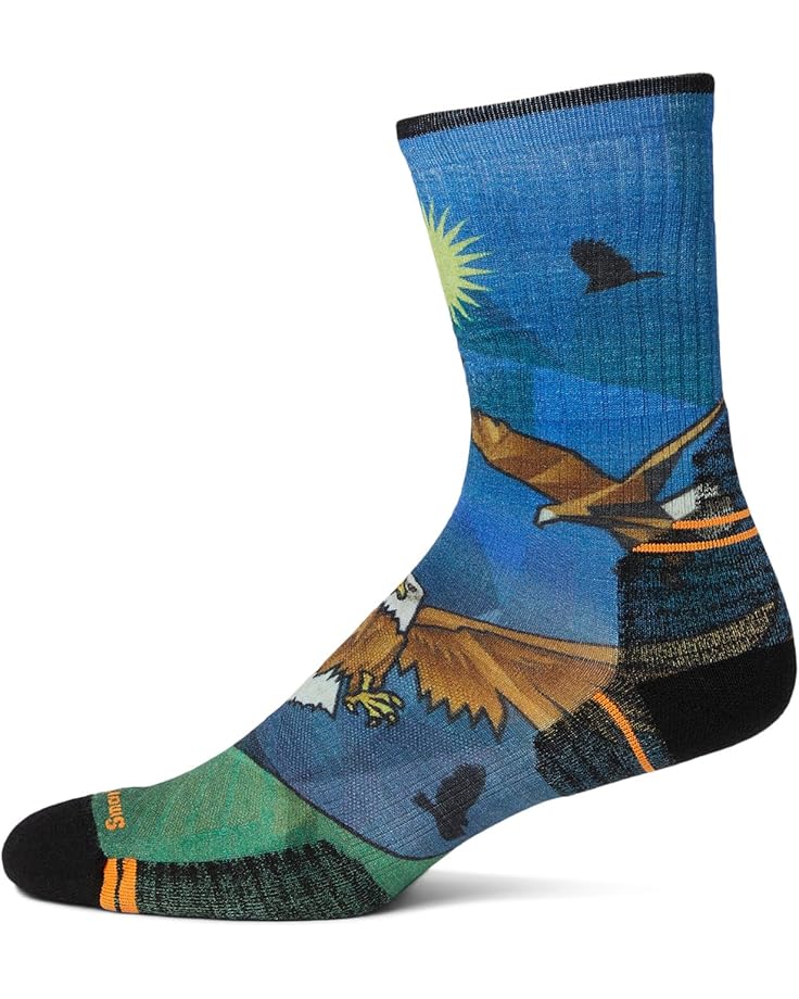 

Носки Smartwool Hike Targeted Cushion Eagle Print Crew Socks, цвет Laguna Blue
